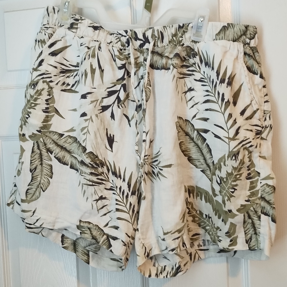 C&C California Leaf Print Women's Linen Shorts